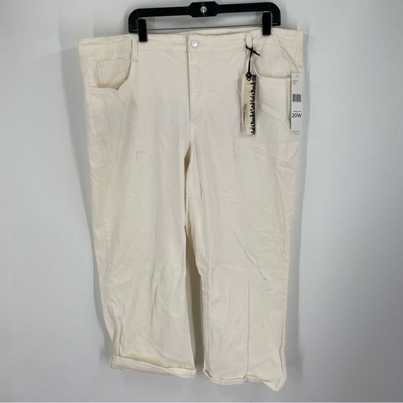 Jones New York Women’s Cuffed Capri Pants size 20W Ivory / White color - Picture 1 of 5